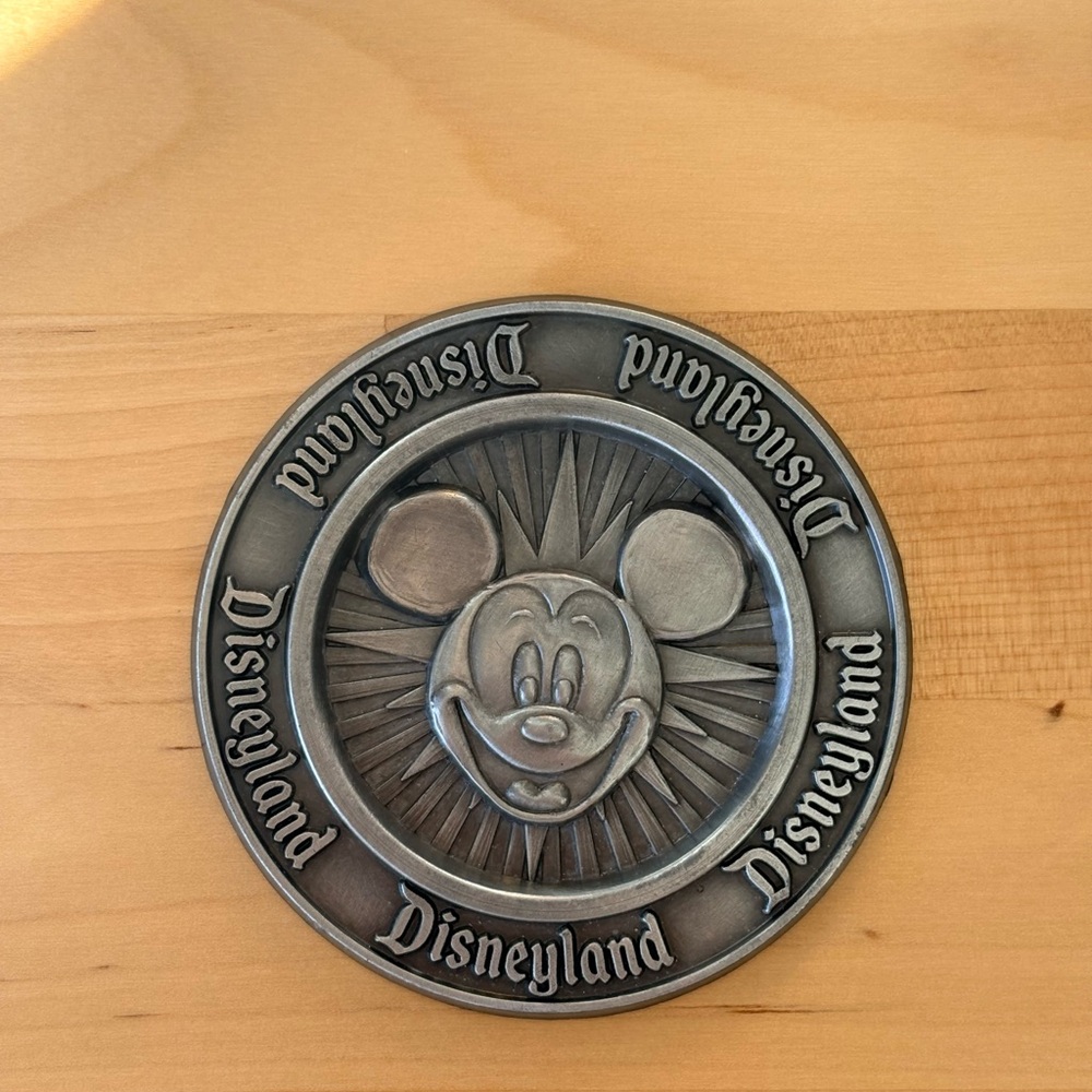Vintage Disneyland Mickey Mouse Metal Medallion Souvenir